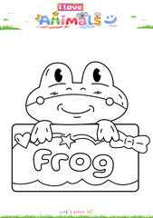 Lets color it Cute theme Frog