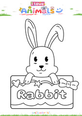 Lets color it Cute theme Rabbit