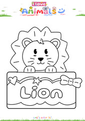 Lets color it Cute theme Lion