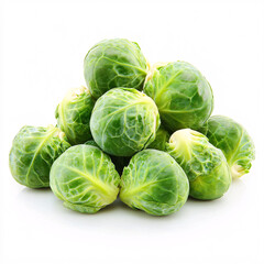 Obraz premium A vibrant pile of fresh Brussels sprouts, showcasing their green leaves and compact shape, ideal for healthy meals and festive dishes.