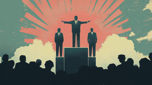 Dictatorship, toxic boss, illustration, authoritarian, suppression, tyranny, fear, hopeless, scare