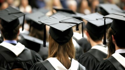 Graduation Ceremony Back Row Caps and Gowns