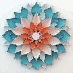 Obraz premium 3D illustration of a lotus flower in paper cut style..eps