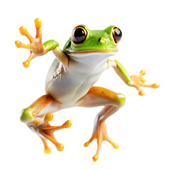 Fototapeta premium Dumpy frog litoria caerulea closeup on branch