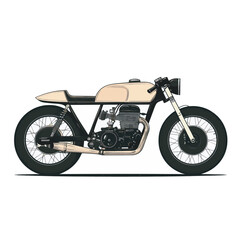 Obraz premium Classic Cafe Racer Motorcycle Illustration