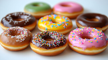 Colorful Donuts with Sprinkles - Food Photography