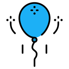 party balloons icon with filled outline. Suitable for website design, logo, app and UI. Based on the size of the icon in general, so it can be reduced.
