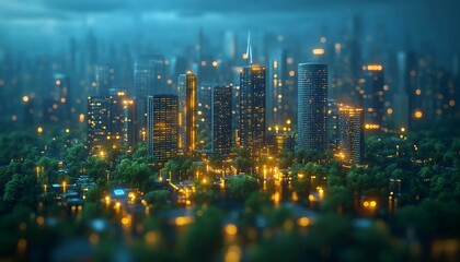 Fototapeta premium Smart Energy Grids and Sustainable Power, cityscape powered by a smart grid network, where solar panels, wind turbines,