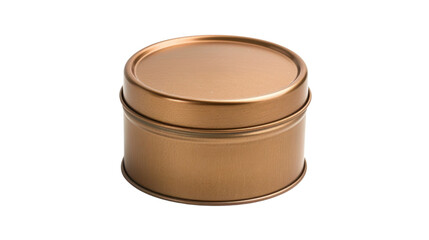 Small tin can on white transparent background