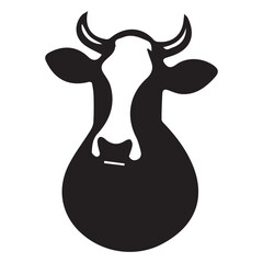 Farm Animal Graphic – Classic Cow Silhouette in Black and White