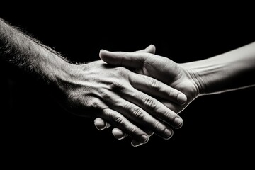 Fototapeta premium hands gesturing black background giving helping
