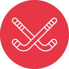 Hockey Stick line circle icon