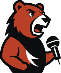 bear head mascot with singing