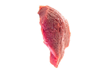 Fototapeta premium Raw beef meat isolated on white background. Food concept