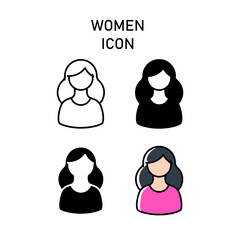 A woman wearing casual clothes, such as a T-shirt or sweater, with a relaxed and friendly facial expression. This icon would appeal to lifestyle or social media applications.