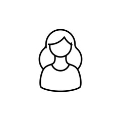 A woman wearing casual clothes, such as a T-shirt or sweater, with a relaxed and friendly facial expression. This icon would appeal to lifestyle or social media applications.