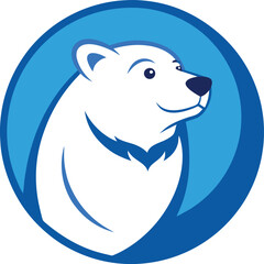 Polar Bear Mascoat logo with round shape