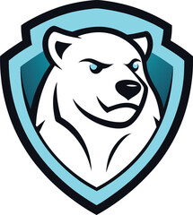 Polar Bear Mascoat logo with a shield 