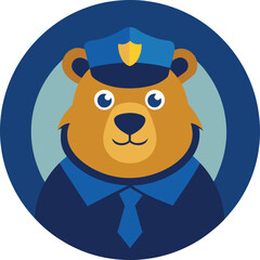 Police Bear Mascoat logo with a shield 