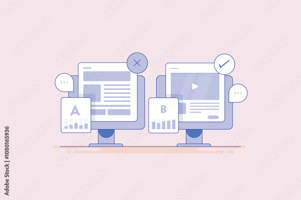Wall mural compare performance of advertising content based on user engagement and conversion rate, ab and spli