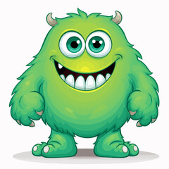 Fototapeta premium Eerie Green Monster Silhouette on White Background
