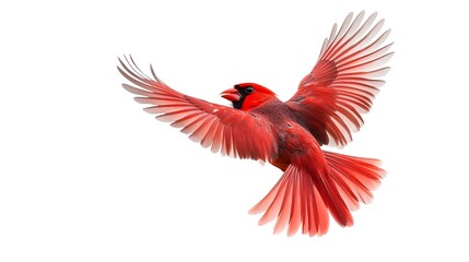 Obraz premium red winged macaw on white background