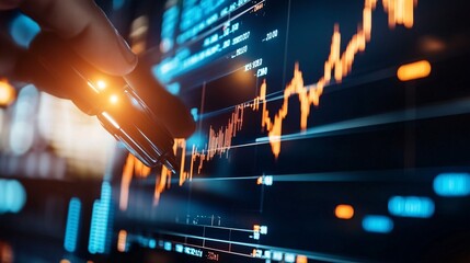 Fototapeta premium Financial Trading Insights with Graph Analysis