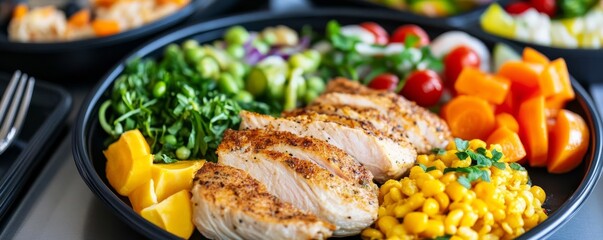 Close-up of hospital meal tray with nutritious food, patient nutrition, care