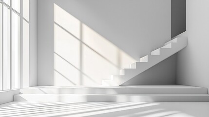 Fototapeta premium Minimalist Abstract Geometric Background with White and Gray Tones for Clean and Modern Design Layouts Branding Advertising and Other Creative Projects