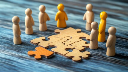 Team Collaboration Puzzle Solving Office Space Conceptual Image Focused Environment Group Dynamics