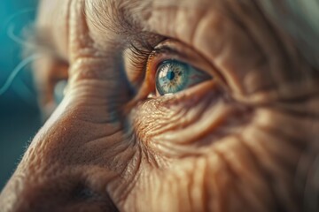 Eye Old. Close Up Portrait of Senior Woman's Face and Eye, Looking with Great Vision