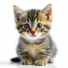 photo cute kitten baby cat animal on white background