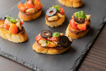 Caprese bruschetta, a delicious Italian finger food appetizer