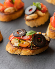 Caprese bruschetta, a delicious Italian finger food appetizer