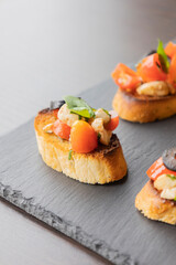 Caprese bruschetta, a delicious Italian finger food appetizer