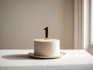 Turning 1st in Style Simple, Elegant Birthday Cake Photography
