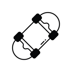 Skateboard vector icon stock illustration