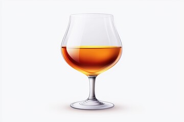 Elegant glass of amber liquor on a minimalist background.