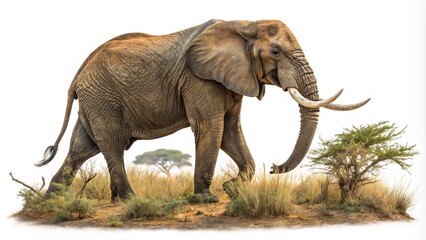 Obraz premium Elephant PNG on transparent background perfect for wildlife projects, nature designs, and educational materials featuring majestic animals. 