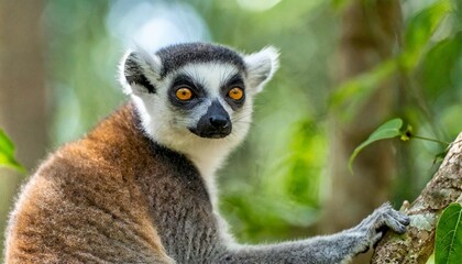 Obraz premium The Rich Biodiversity of Madagascar’s Rainforests, Home to Unique Wildlife Species Such as Lemurs