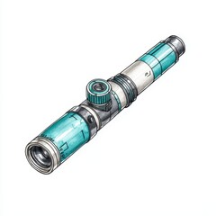 Illustration of a modern rifle scope showcasing intricate details.