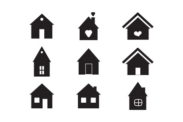 House symbol. House set icon. Home flat icon set vector illustration