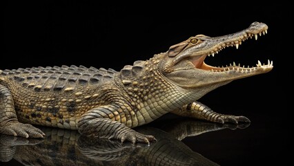 Fototapeta premium Crocodile PNG image with transparent background ideal for wildlife, reptile conservation, and nature-themed graphic design projects 