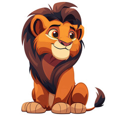 Obraz premium Baby Lion Clipart PNG Cute Watercolor Lion Design