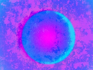 Glowing distressed textured splatter paint moon frosted glass pink blue purple background 