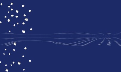 Business background in dark navy with simple cube accents.