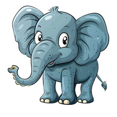 Obraz premium Baby Elephant PNG Clipart Cute Watercolor Elephant Design