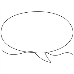  Continuous speech bubble single line art drawing dialogue speech bubble border vector illustration