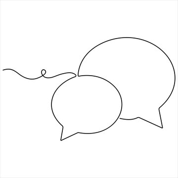 recommend clip art:  Continuous speech bubble single line art drawing dialogue speech bubble border vector illustration