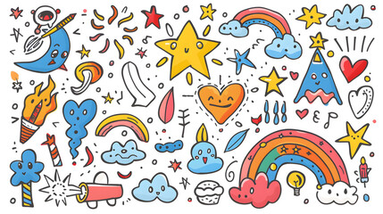 Father's day doodle drawings cute hand drawn doodle vector set love Natural  fire Valentine’s Day Set for Valentine's Day, Generative AI

 
